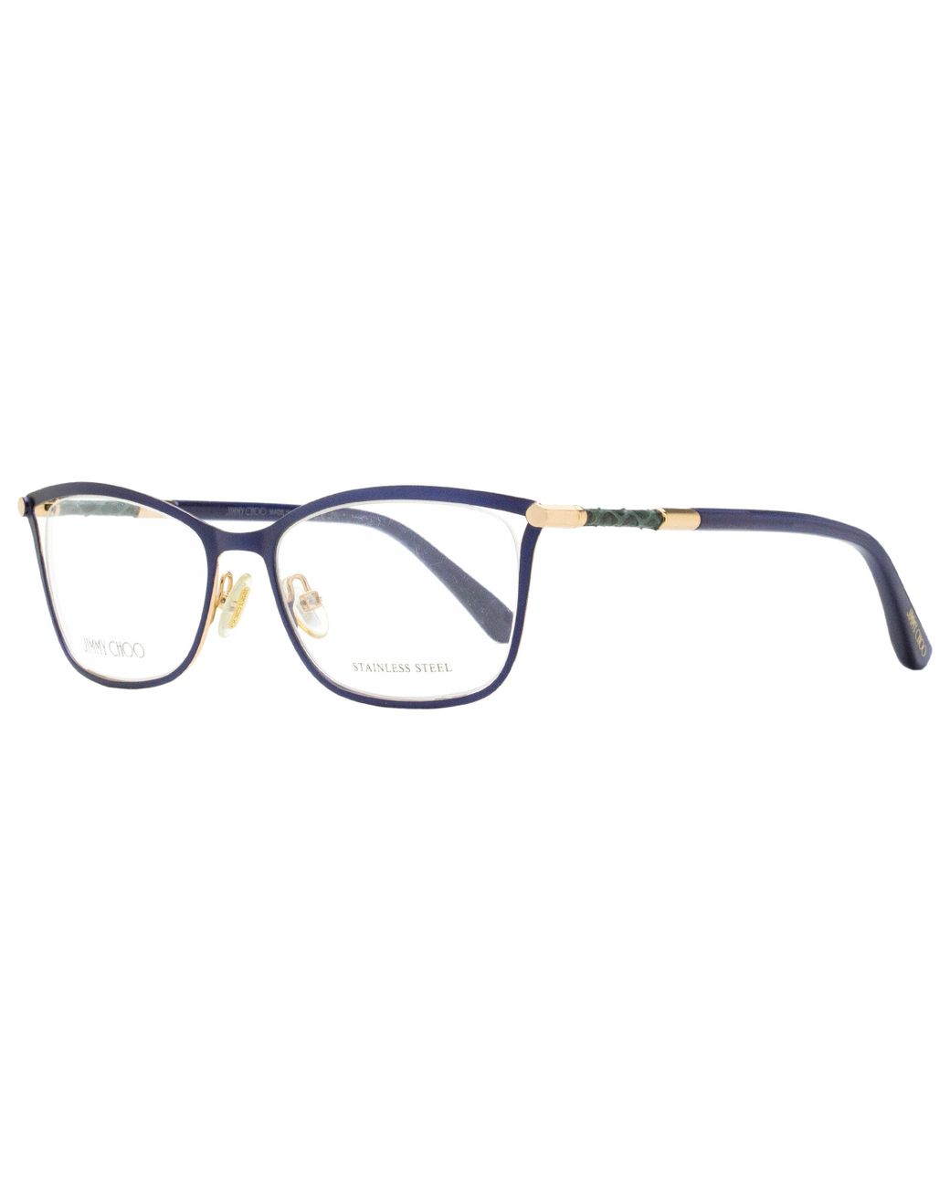 Jimmy Choo Rectangular Eyeglasses Jc134 Matte Blue 53mm in Black | Lyst