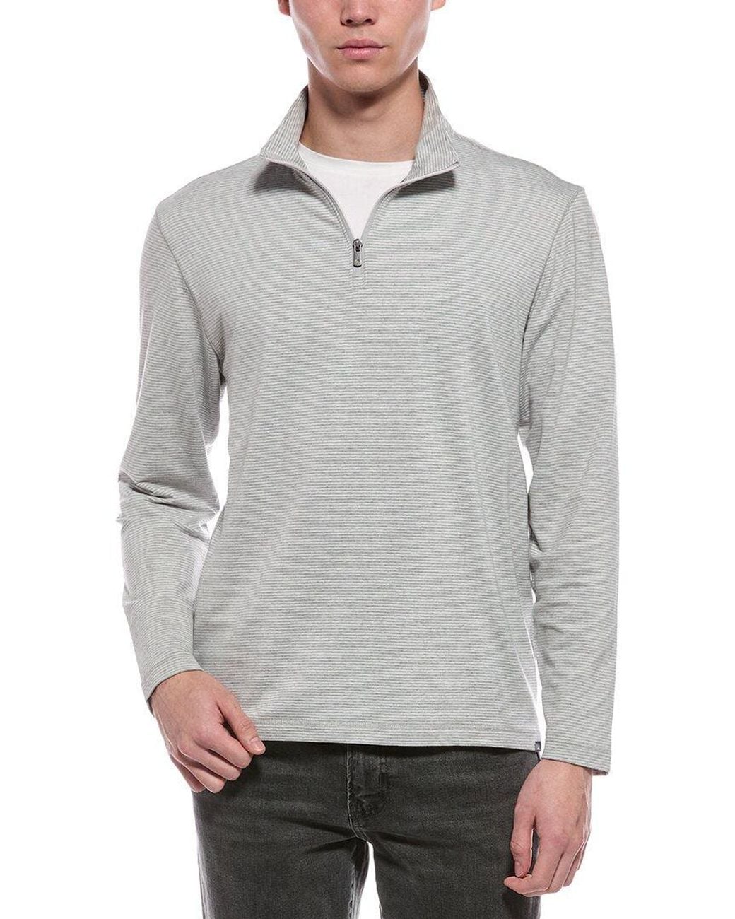 Faherty Brand Gray Movement Quarter Zip Pullover for men