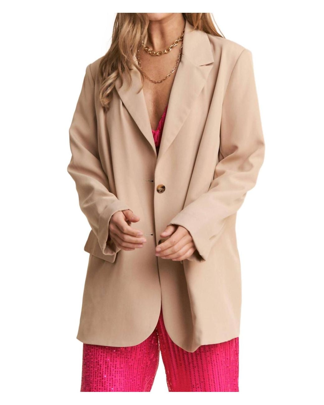 J.Nna Gray Boyfriend Button Down Blazer