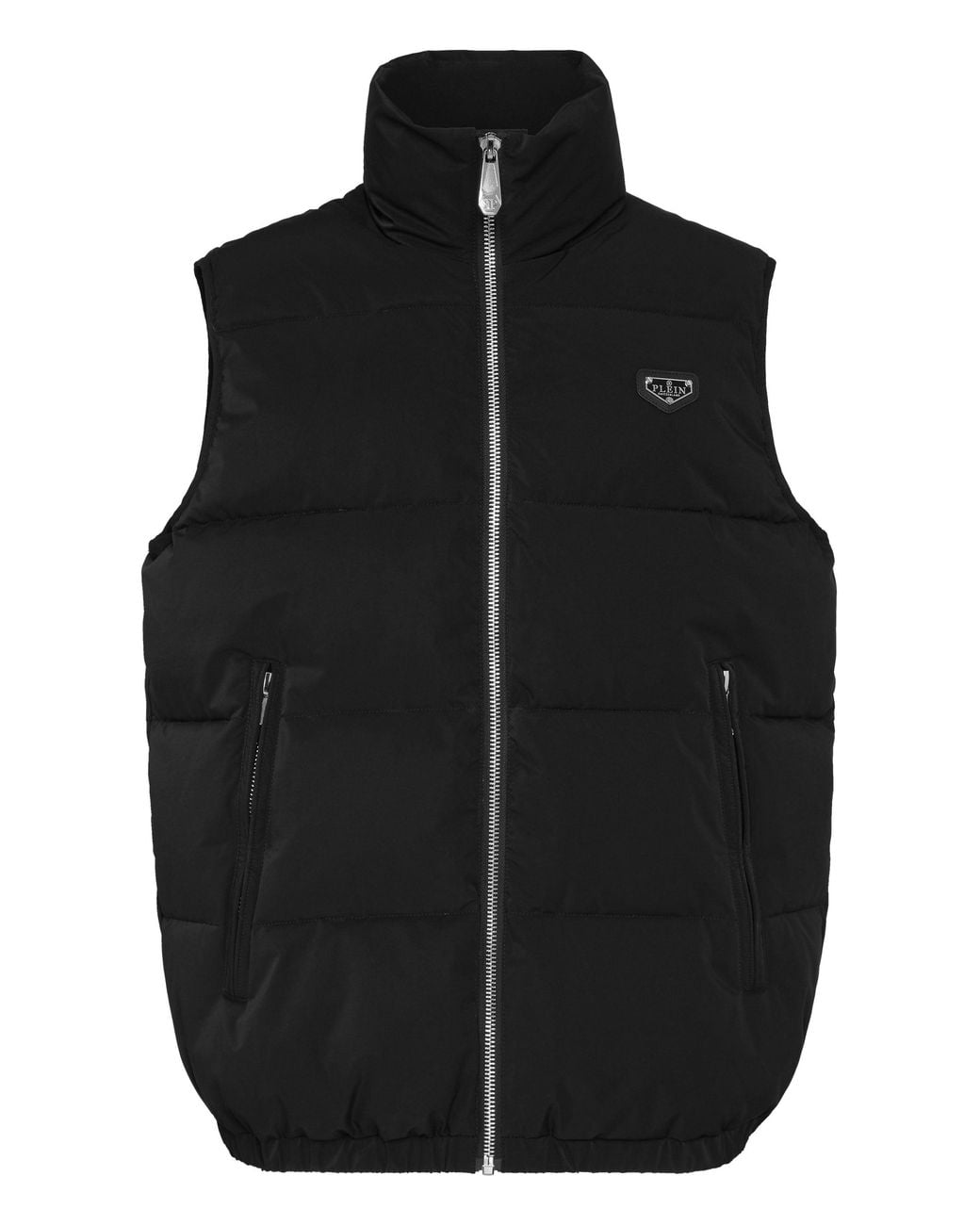 Philipp Plein Black Nylon Down Jacket Vest for men