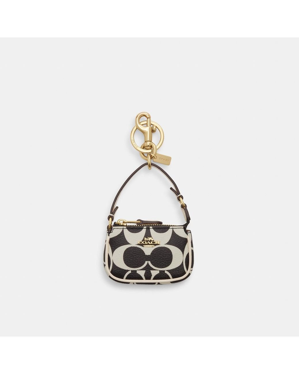 COACH Mini Nolita Bag Charm In Signature Canvas in Metallic | Lyst
