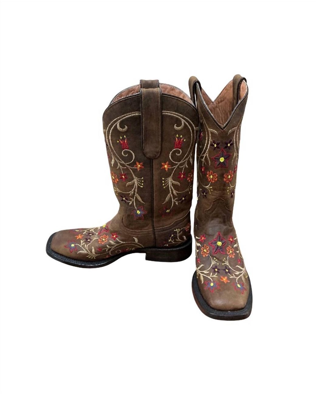 Stetson Brown Floral Flow Boots
