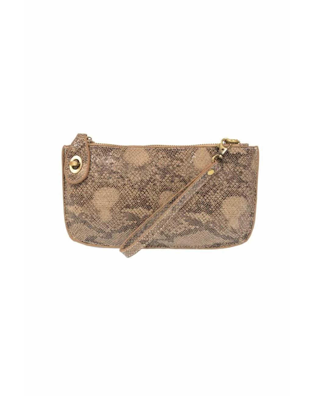 Joy Susan White Python Print Wristlet Clutch