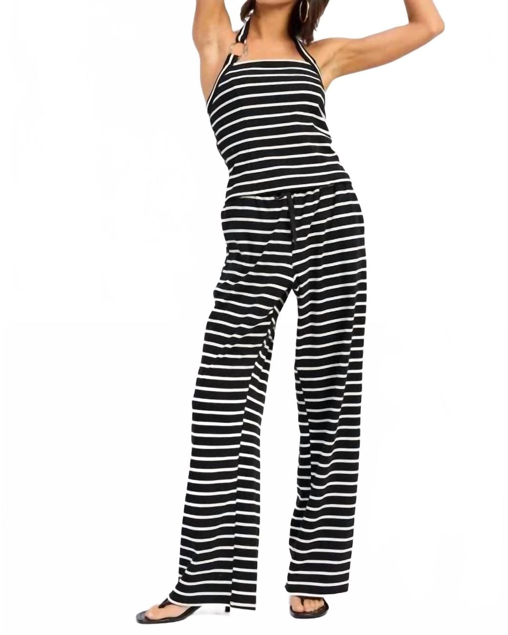 emory park Blue Striped Drawstring Bottom