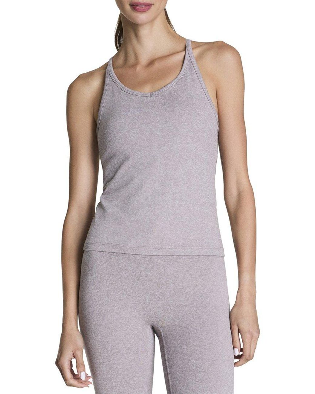 Spanx Purple Ribbed V-Neck Racerback Tank