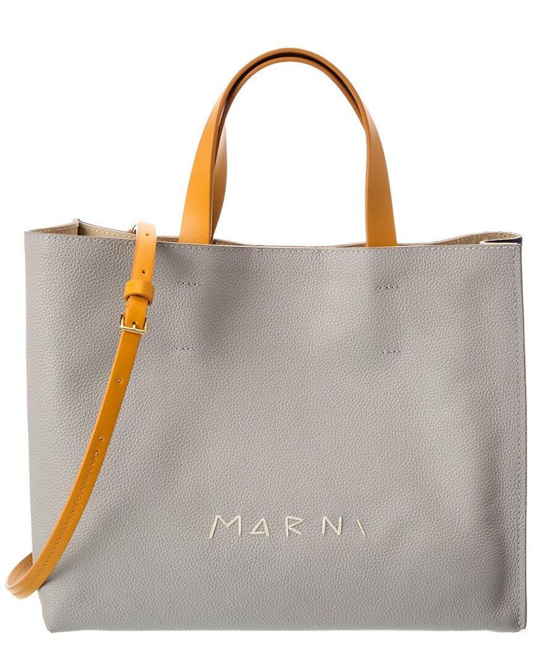 Marni Gray Museo Leather Tote