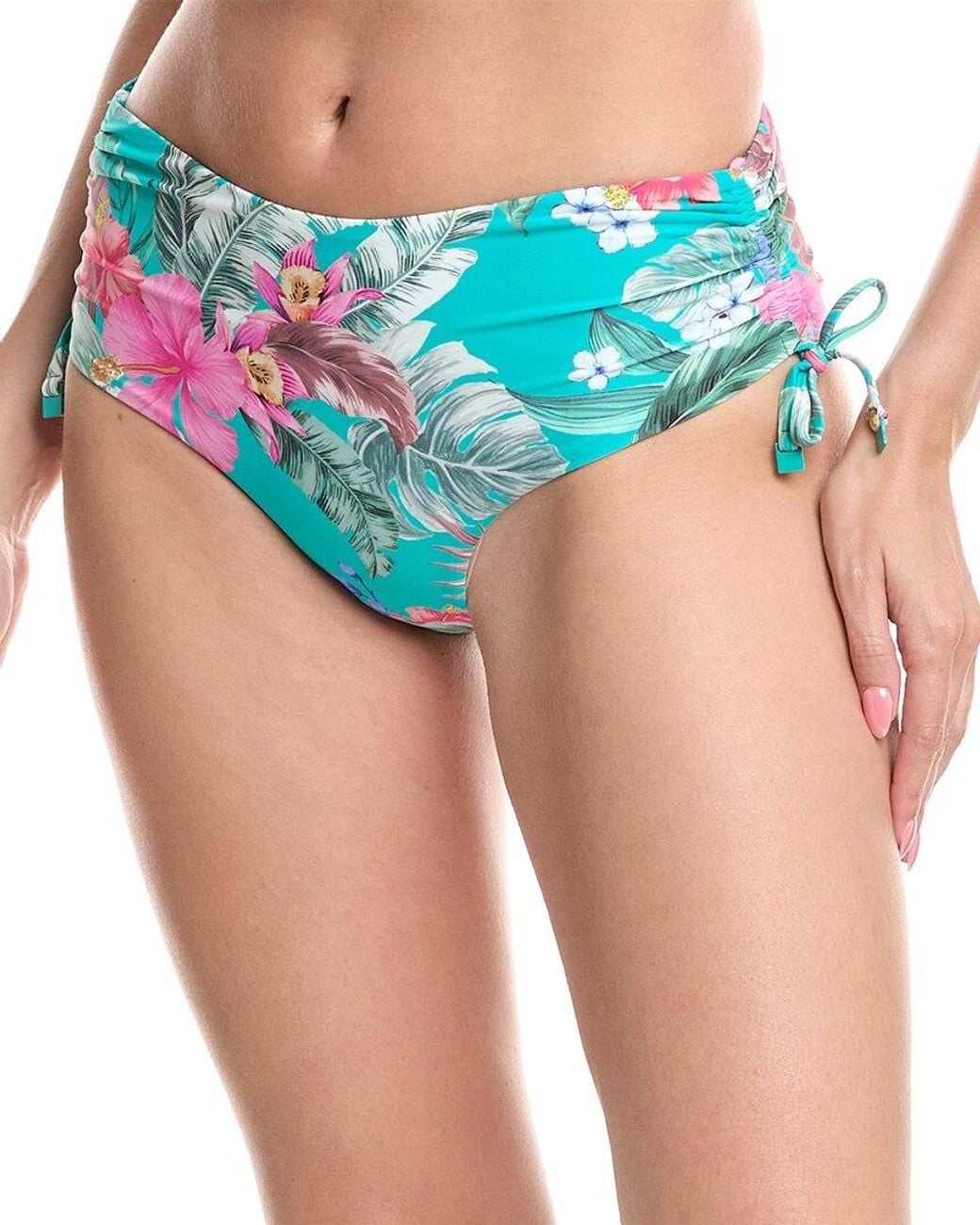 Sea Level Blue Pacifico Mid Drawstring Bikini Bottom