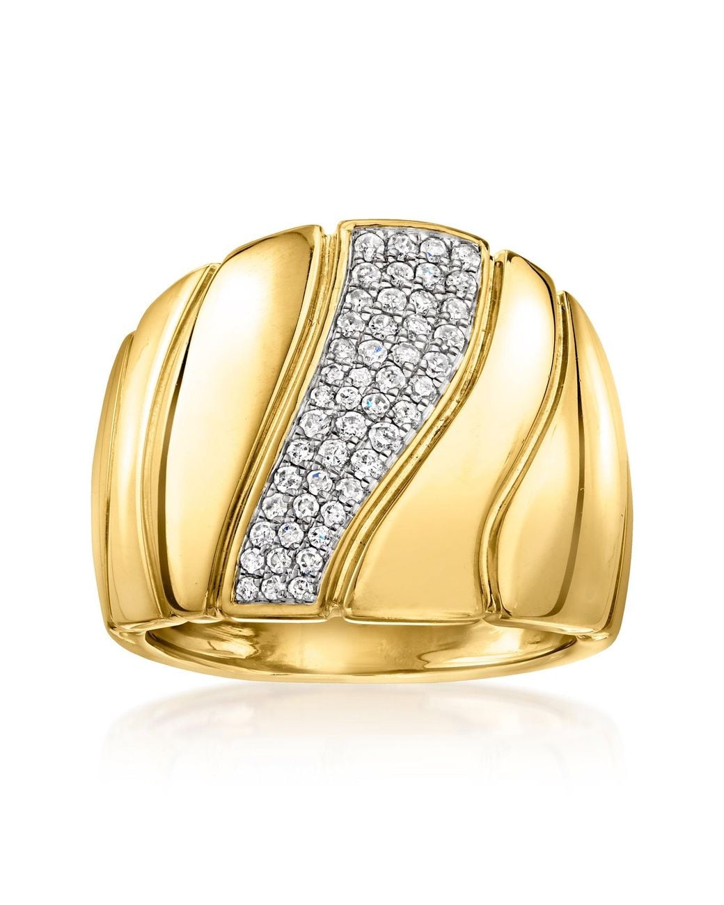Ross-Simons Metallic Diamond Asymmetrical Wave Ring
