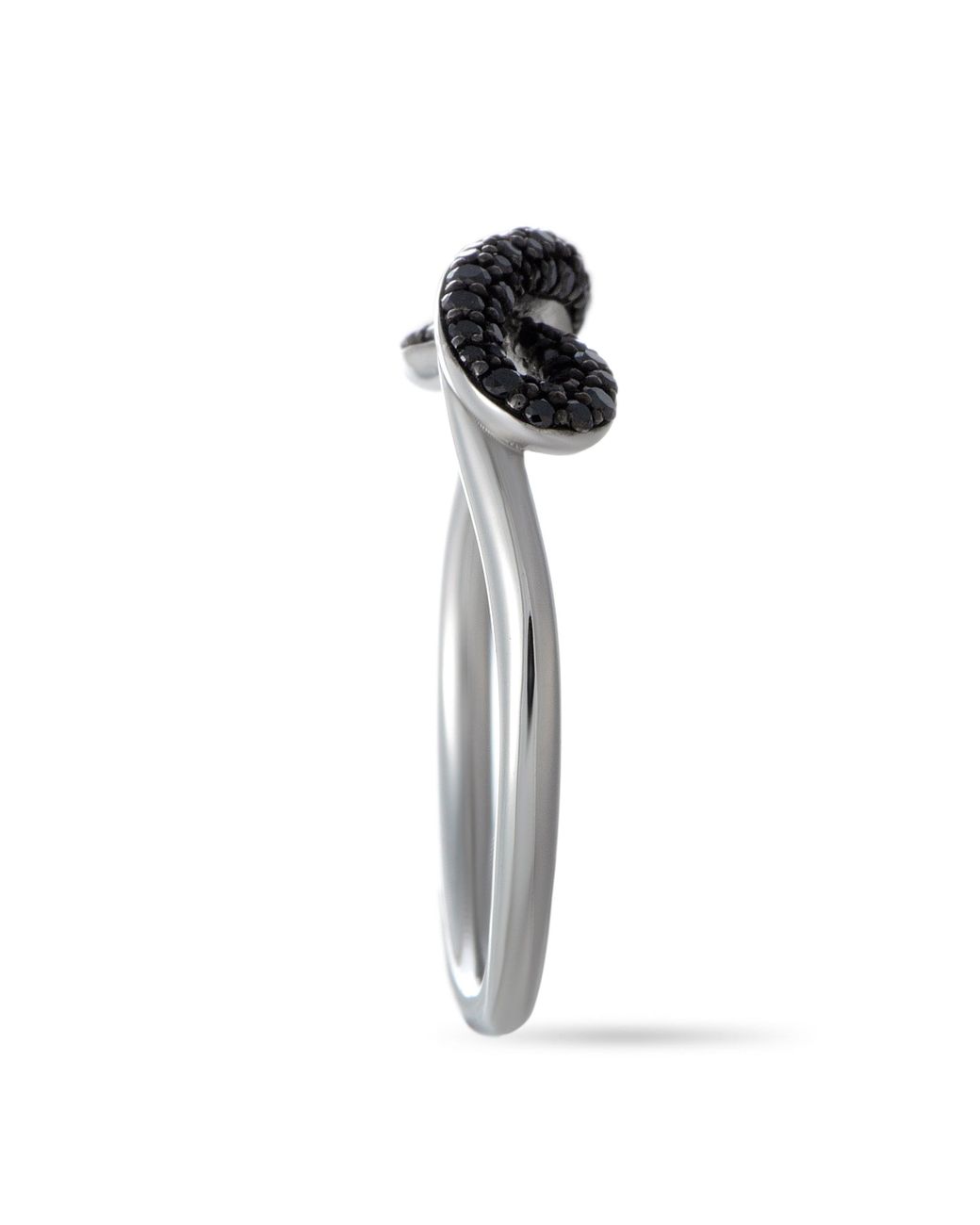 Georg Jensen Silver Black Diamond Pave Infinity Ring in Metallic | Lyst