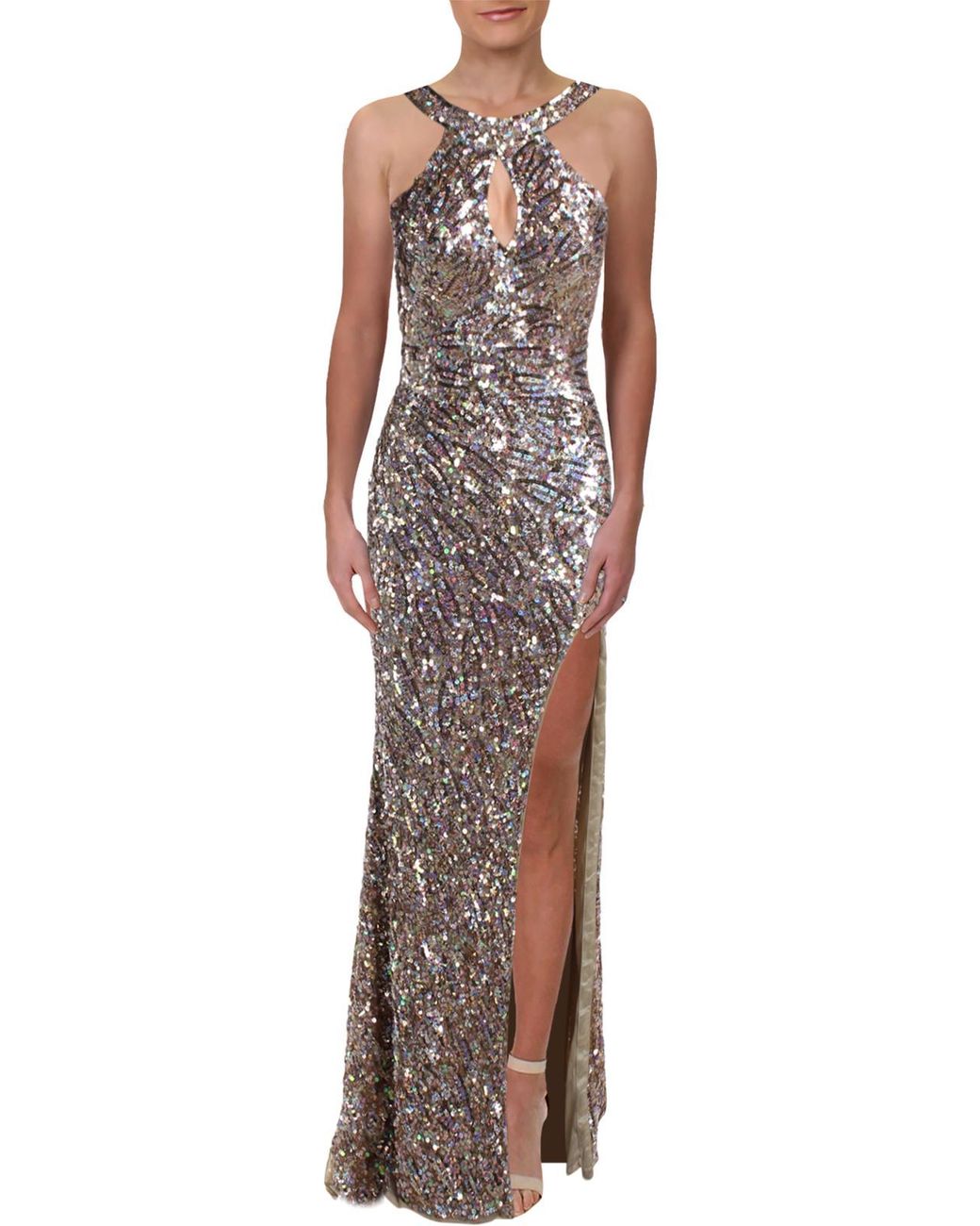 Mac Duggal Sequined Open Back Semi-formal Dress in Metallic | Lyst