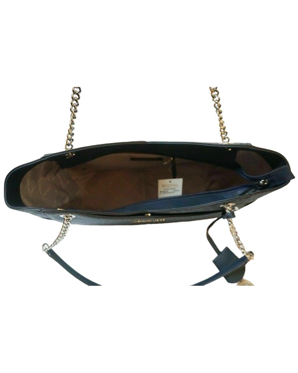 Michael Kors MK Signature Large Jet Set Shoulder Tote Bag with Chain, Black