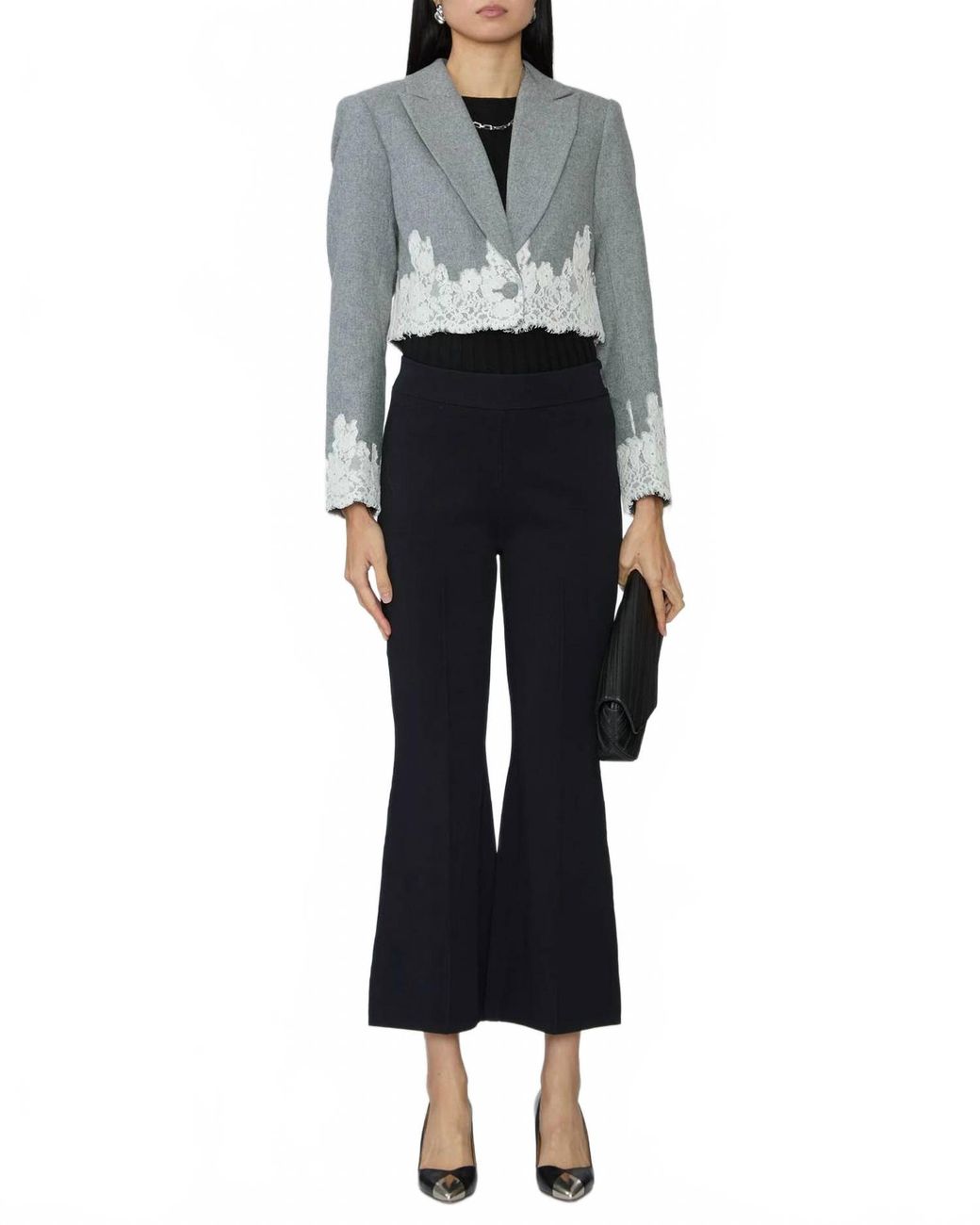 LoveShackFancy Black Icarus Cropped Jacket