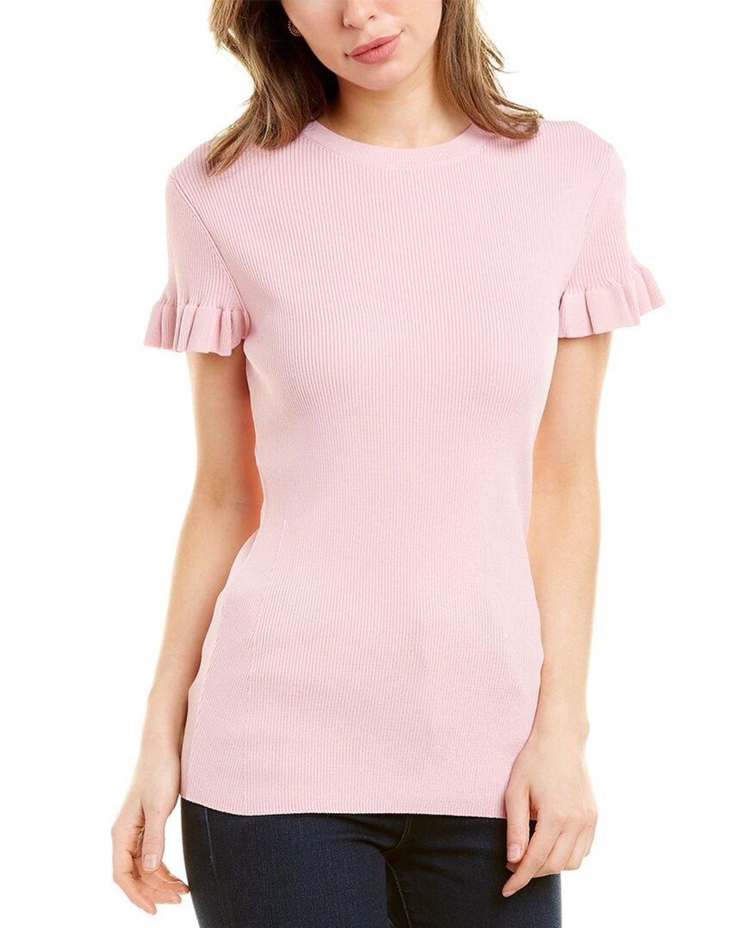 Ted Baker Tashhaa Frill Detail Top in Pink | Lyst