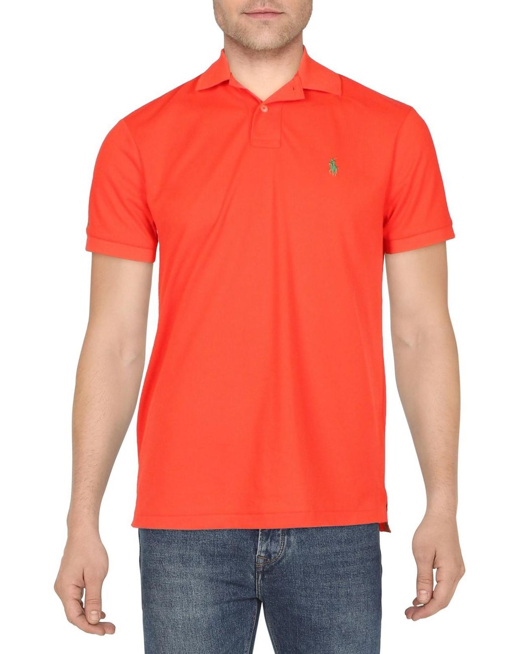 Polo Ralph Lauren Slim Fit Logo Polo in Red for Men | Lyst