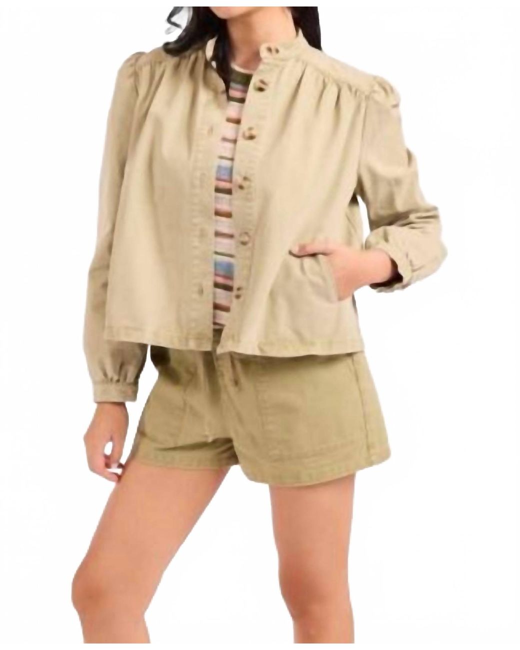 Sadie & Sage Natural Wildhearted Buttoned Jacket