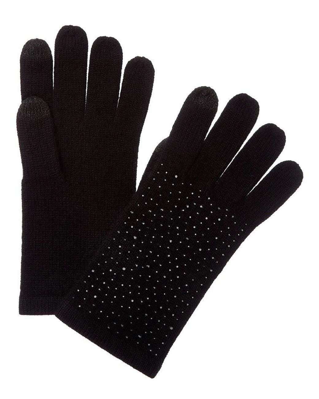 Sofiacashmere Black Scattered Heat Set Cashmere Glove
