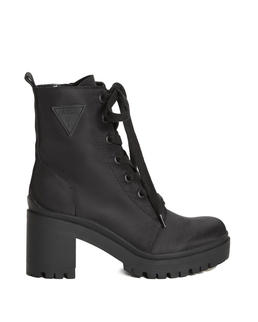 Guess Factory Quincy Nylon Heeled Booties in Black | Lyst