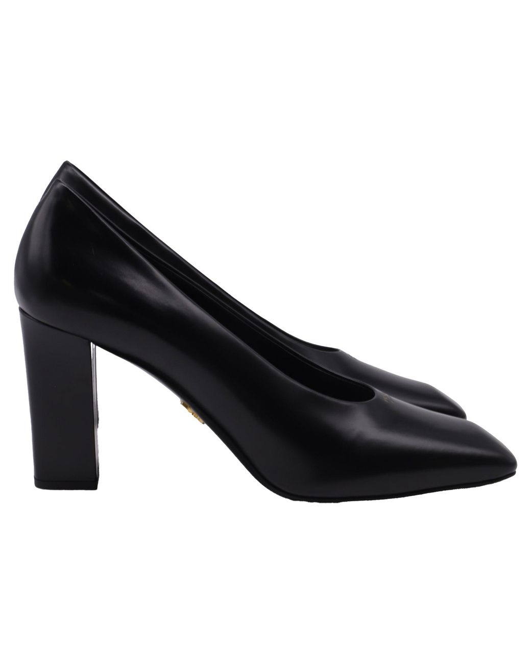 Prada Black 85Mm Logo Square Toe Pumps