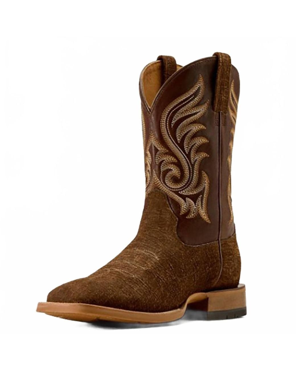 Ariat Brown Cattle Call Hippo Print Square Toe Boot for men