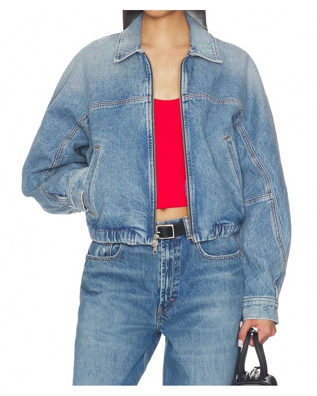 Agolde Blue Dixon Cocoon Bomber Jacket