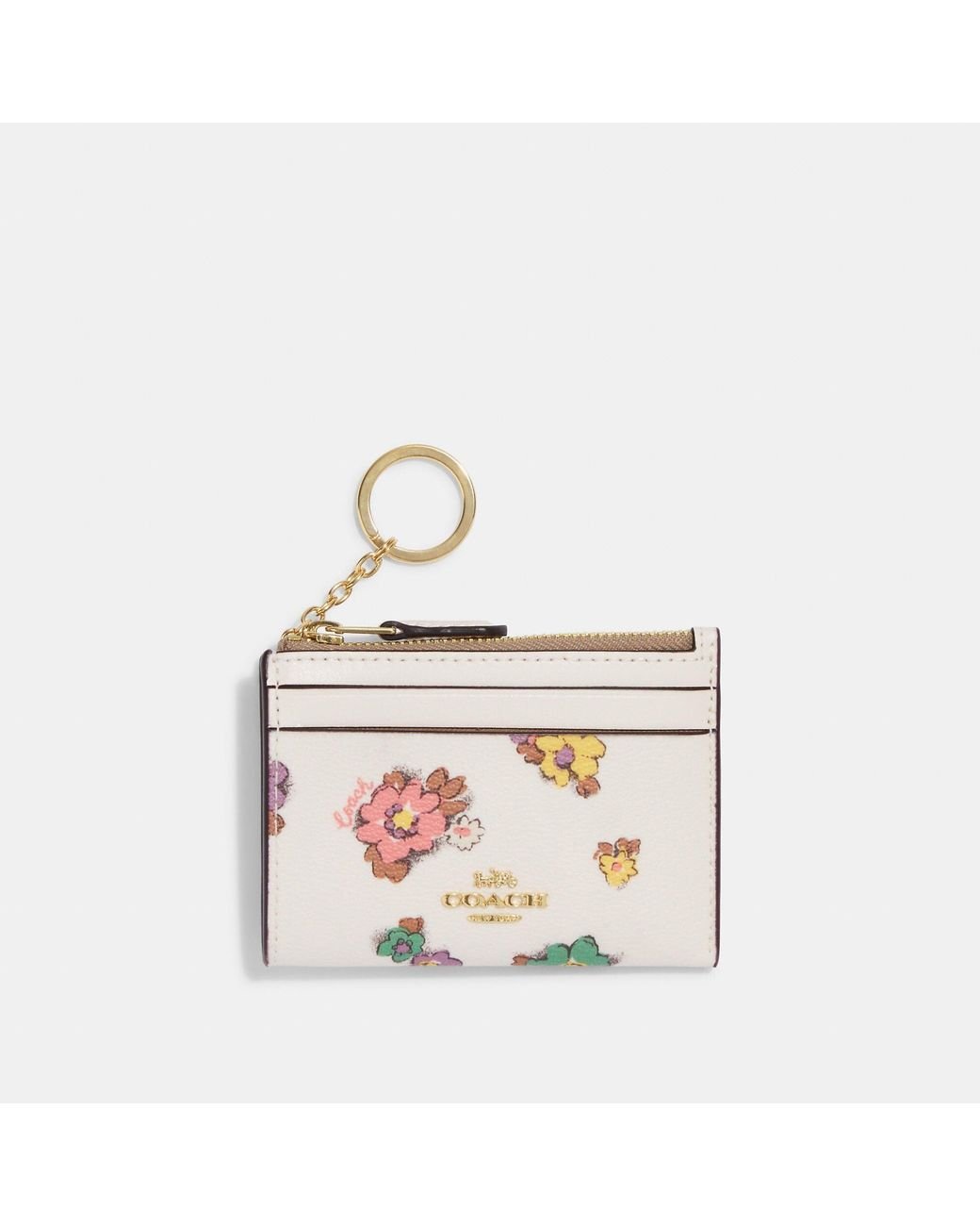Coach Outlet Mini Skinny Id Case With Spaced Floral Field Print