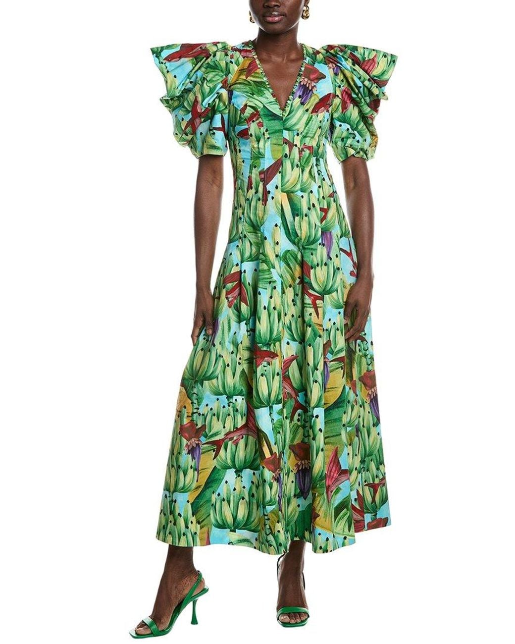 FARM Rio Banana Pingo Midi Dress in Green | Lyst
