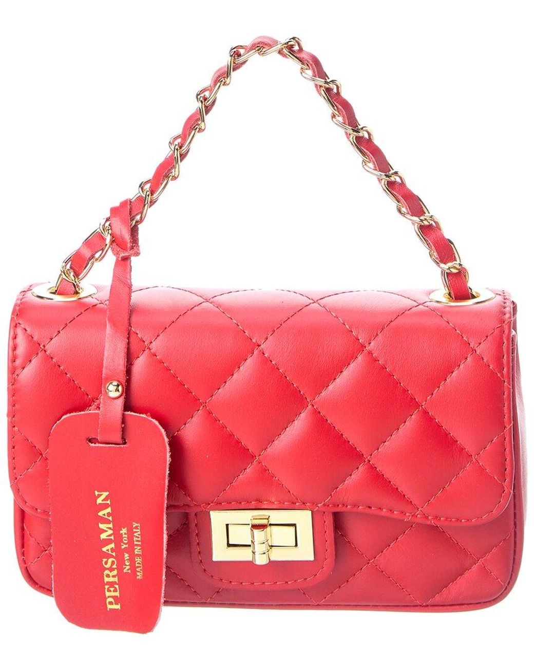 Persaman New York Rosalie Quilted Leather Crossbody in Pink | Lyst
