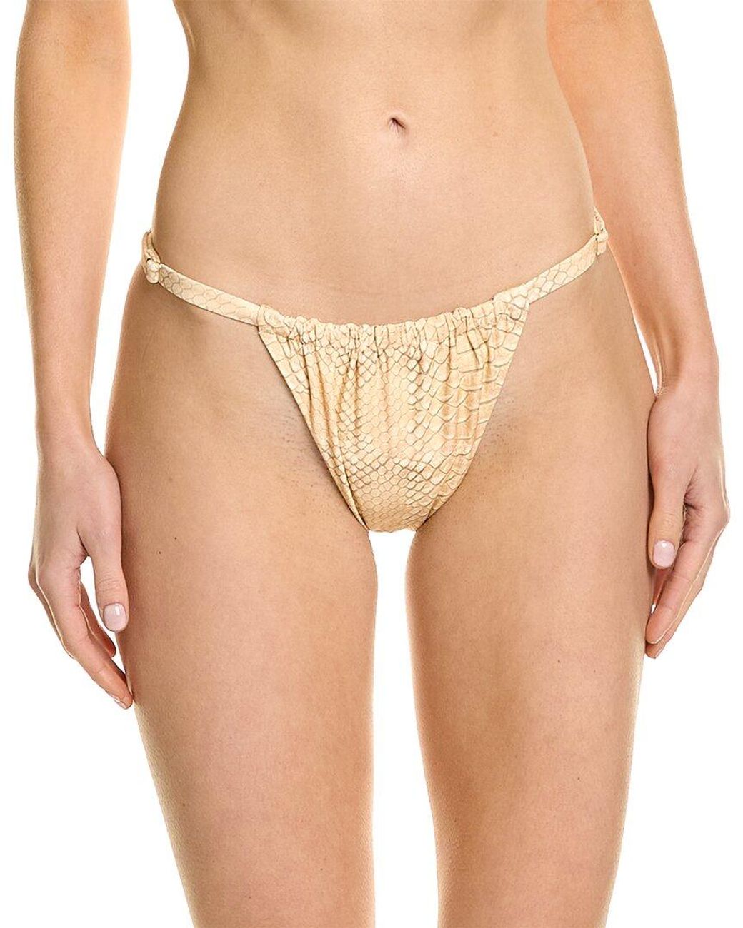 WeWoreWhat Natural Adjustable Ruched Bottom