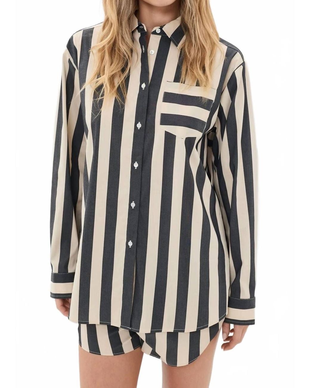 Solid & Striped Gray Avril Button Down Shirt