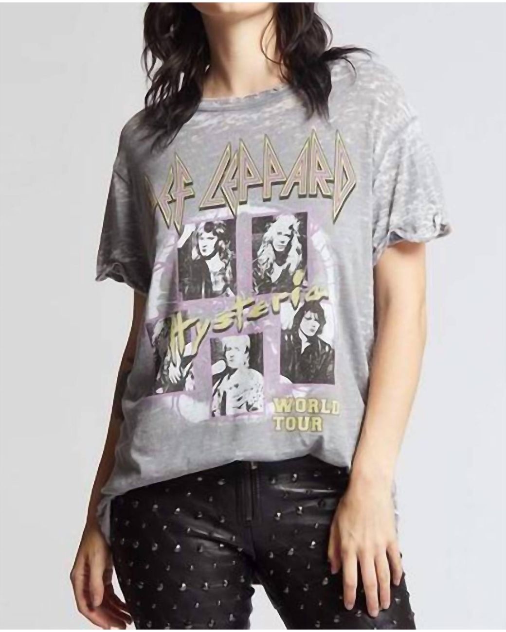 Recycled Karma Def Leppard Hysteria World Tour Graphic Tee in Gray Lyst