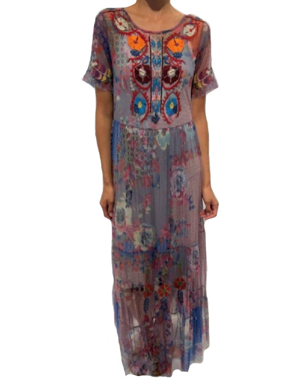 Johnny Was Kandence Tiered Mesh Dress Lyst