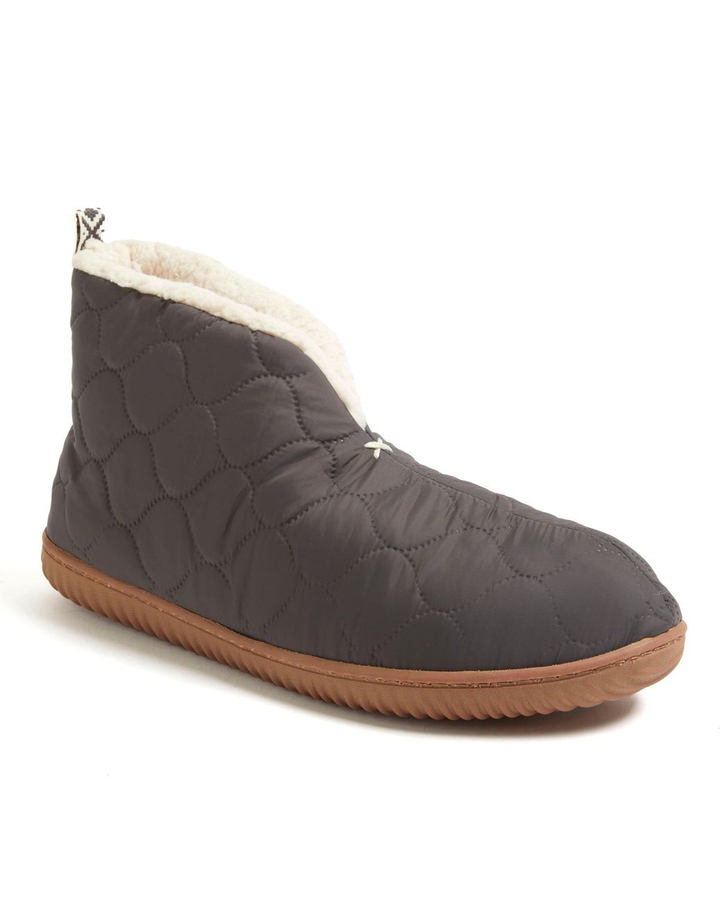 Dearfoams Gray Warm Up Bootie Slipper for men