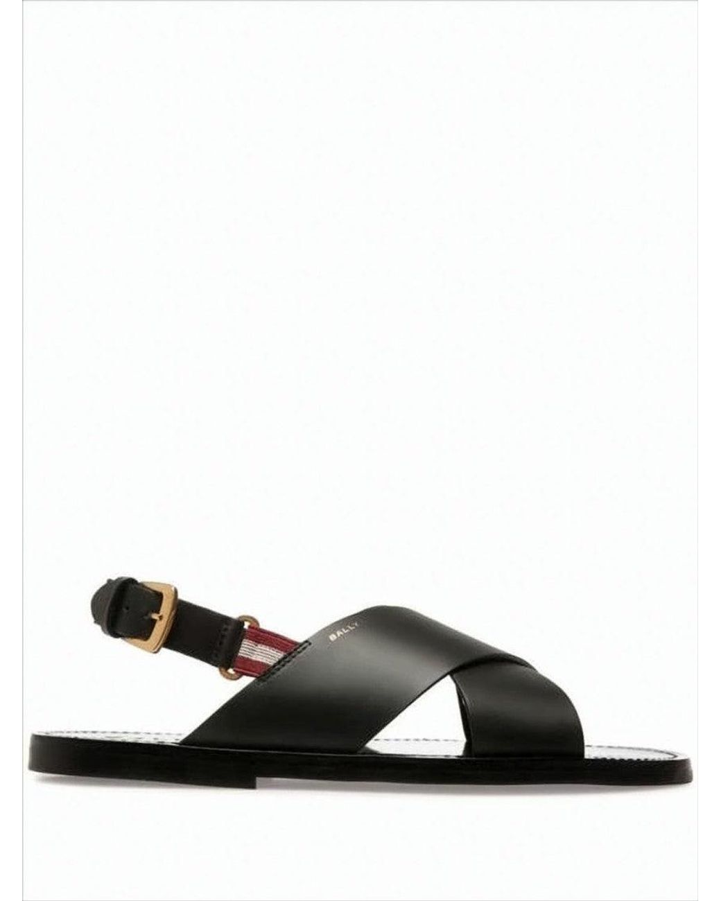 Bally Leather Sandals With Adjustable Ankle Strap in Black for Men