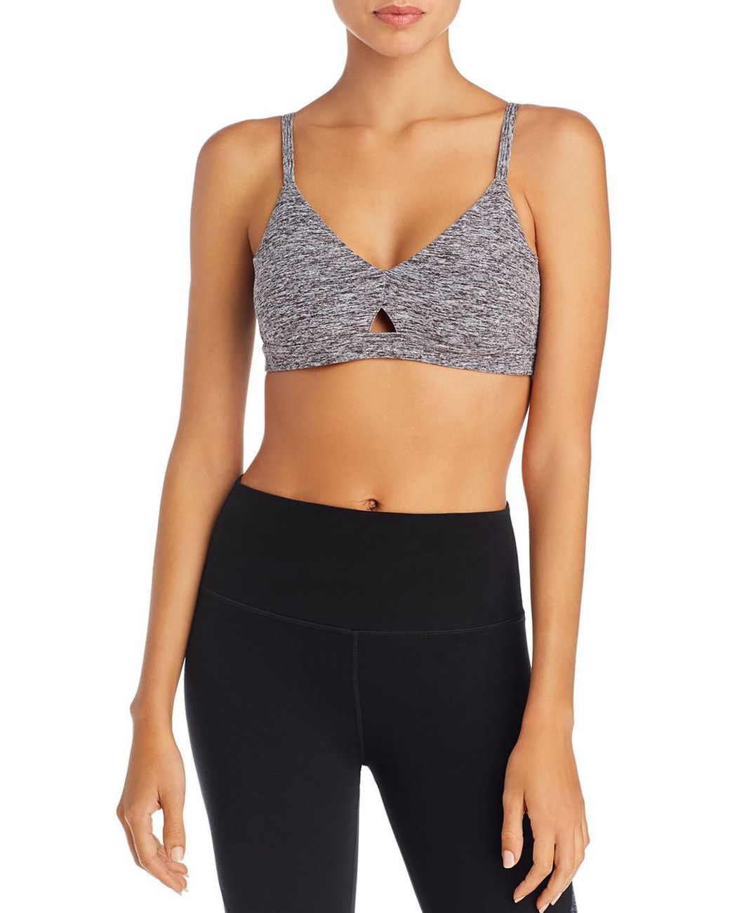 Alo Yoga Heathered Cooling Sports Bra in Blue Lyst