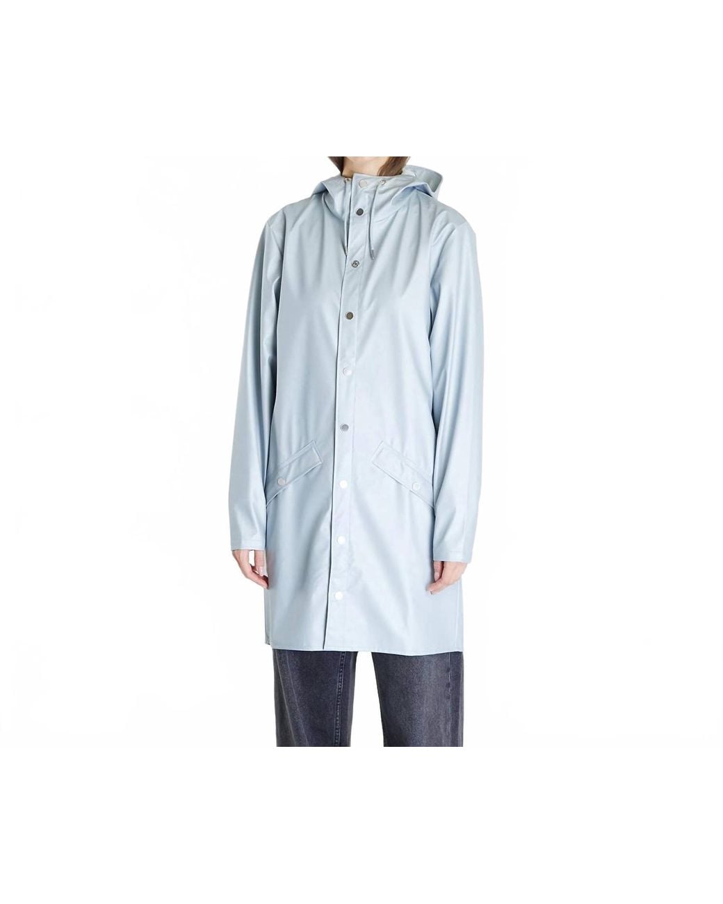 Rains Blue Long Jacket