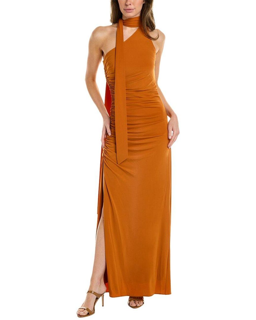 Halston heritage orange dress deals