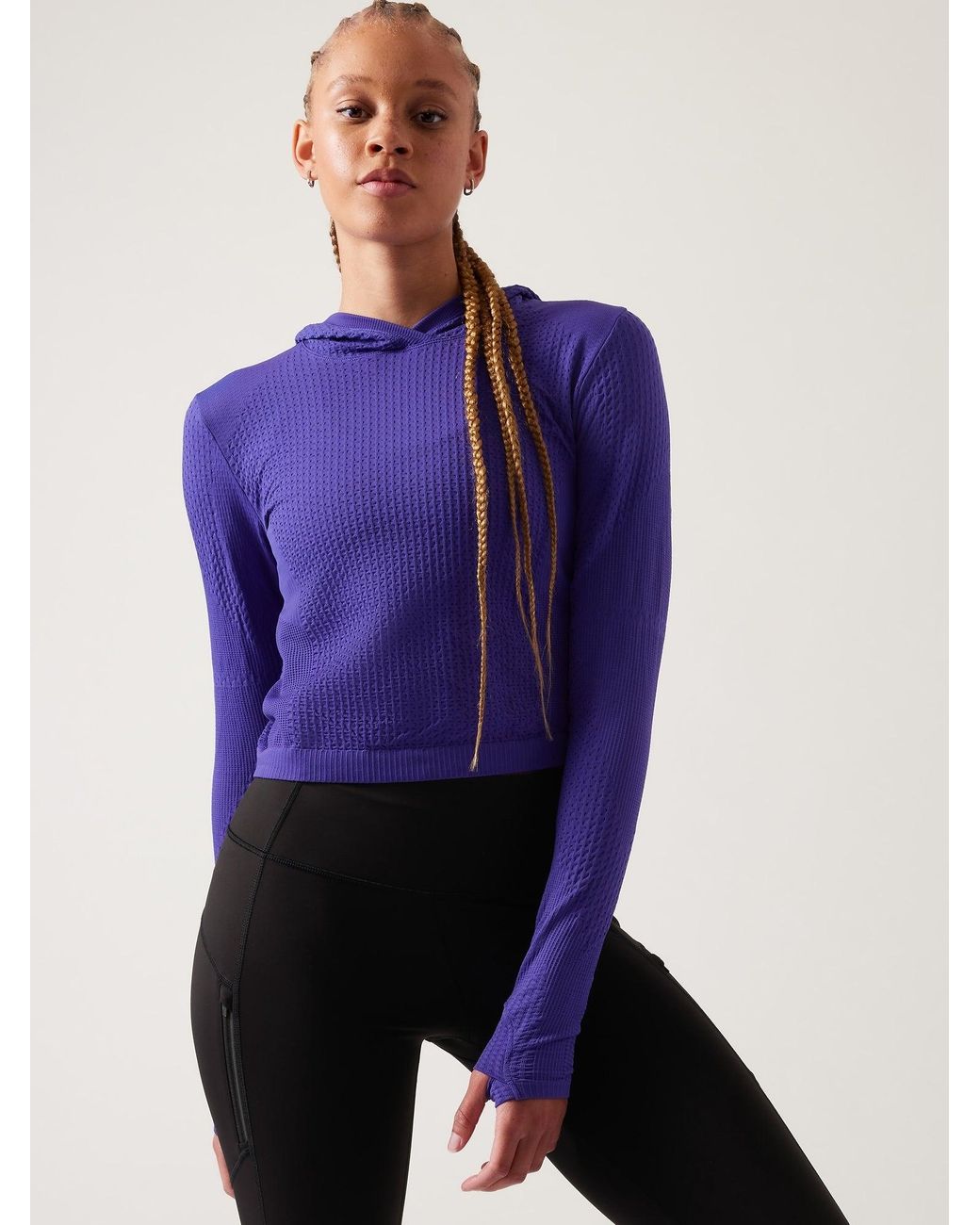 Athleta Flurry Seamless Hoodie in Purple Lyst