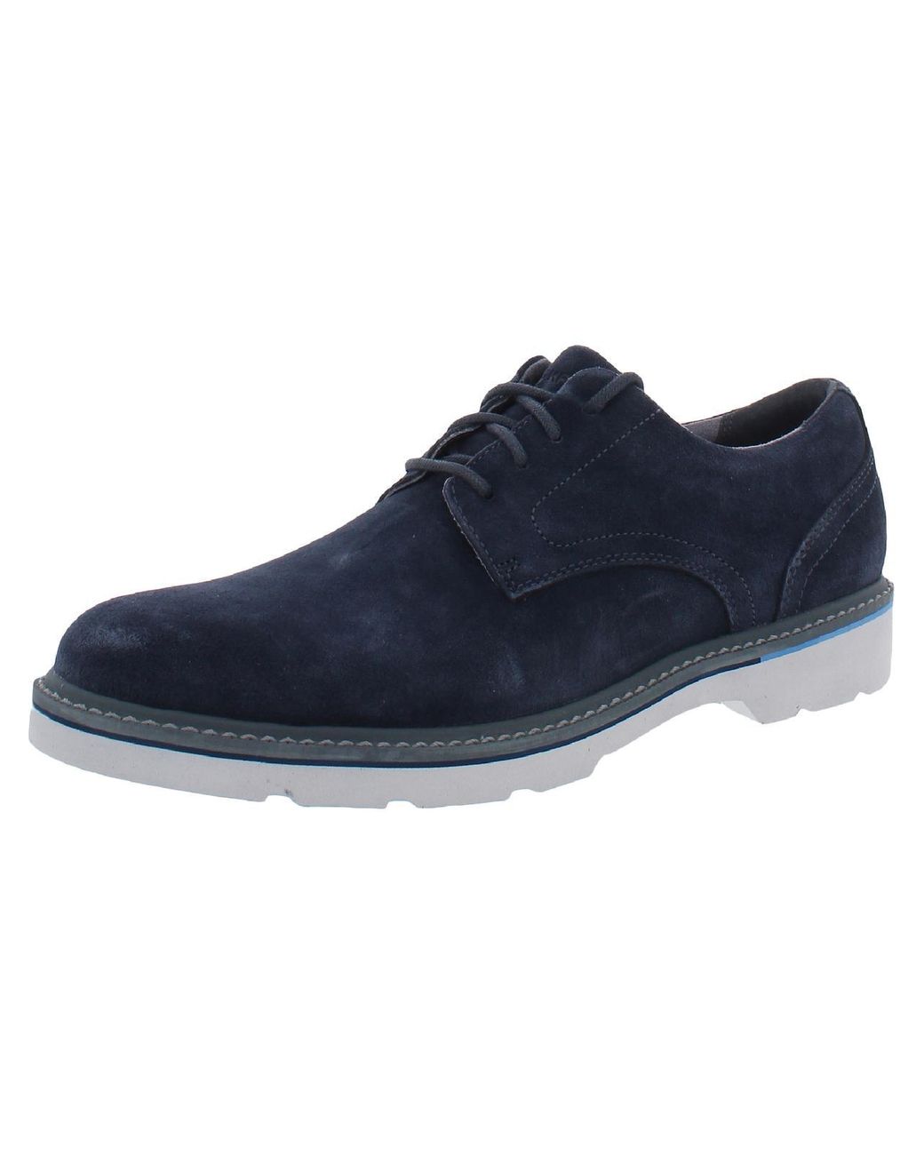 Rockport Charlee Plain Toe Leather Order Control Derby Shoes in Blue ...