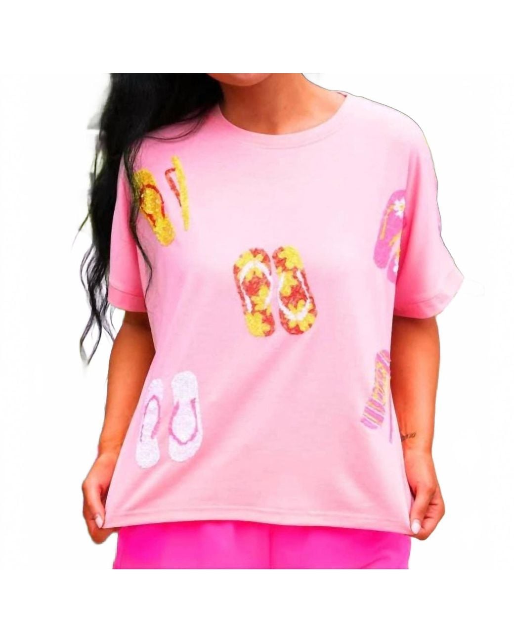 Jess Lea Pink Set Sail Sequin Patch Top