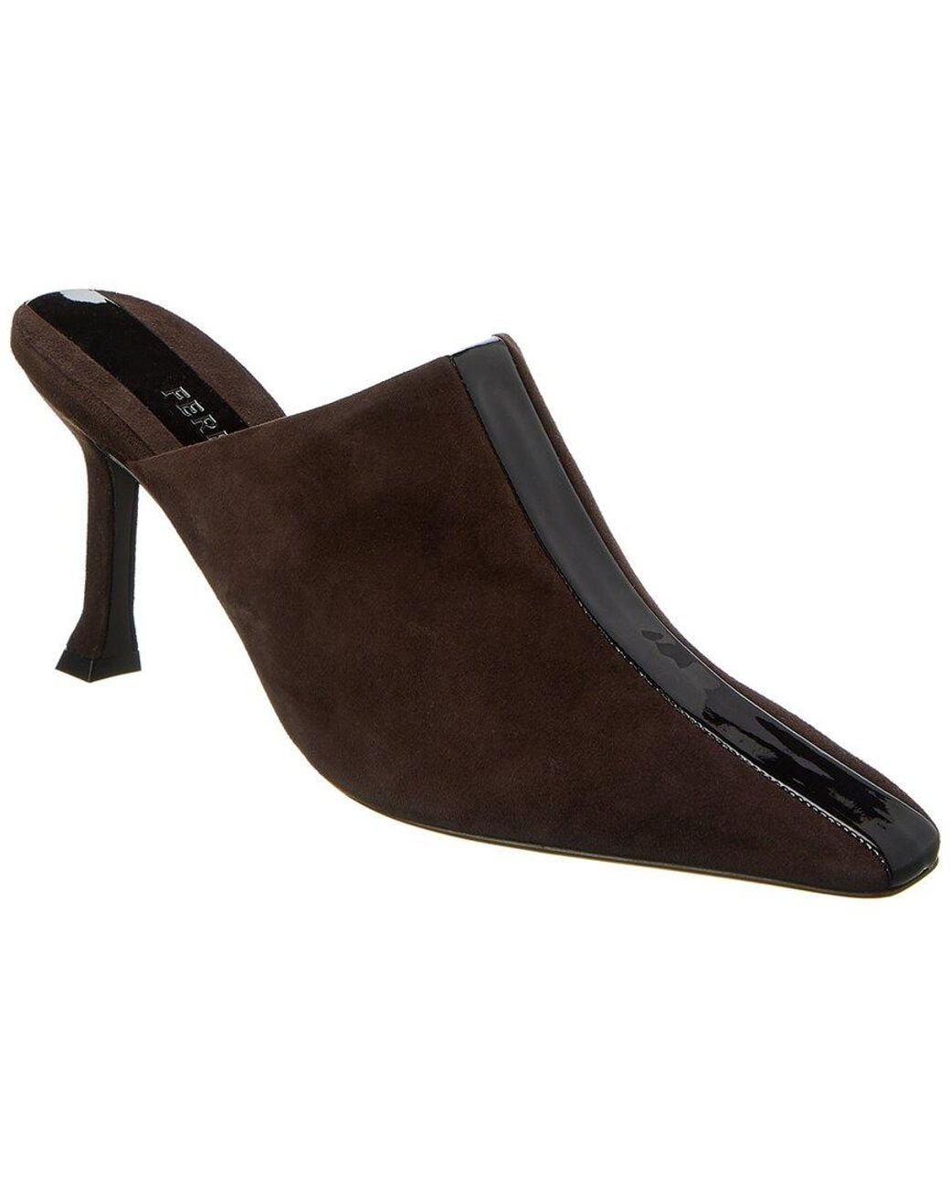 Ferragamo Brown Graph Sophye Suede Mule