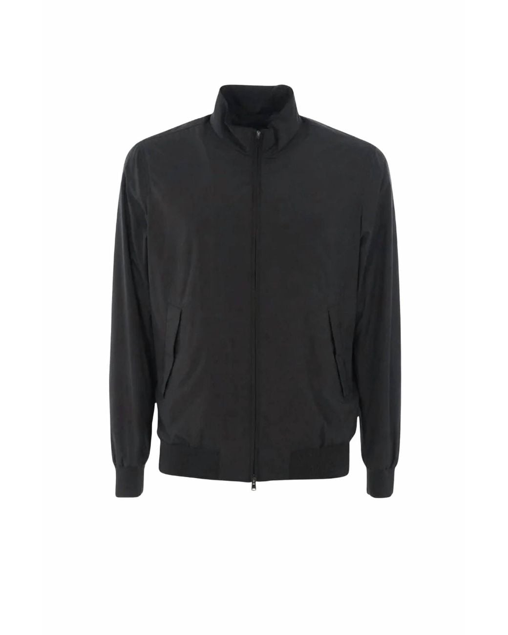 Herno Black High-Neck Bomber Jacket for men