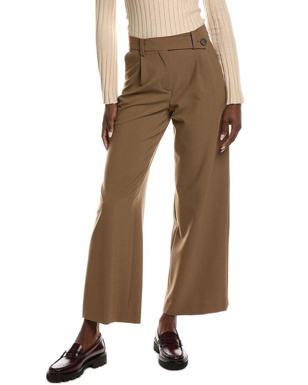 Maje Natural Pleated Wool-Blend Pant