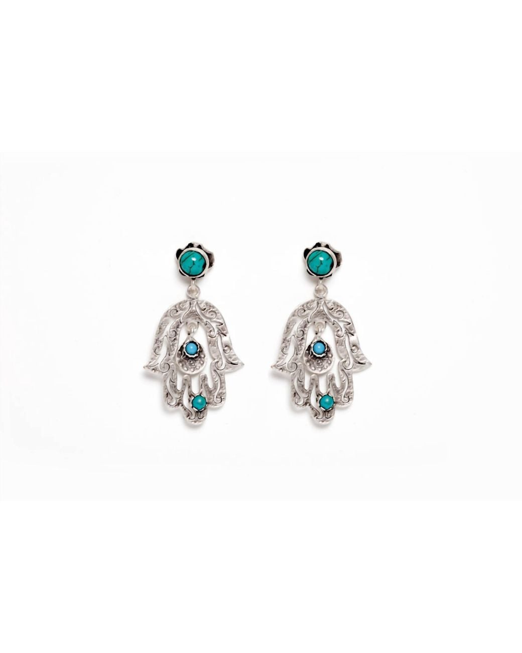 Avenue Chic Black Teardrop Hamsa Earrings