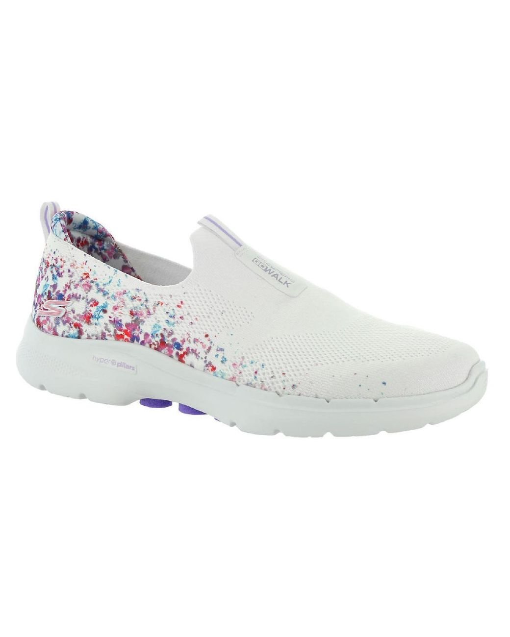 pludselig Afgørelse træthed Skechers Go Walk 6 - Floral Sunrise Active Memory Foam Slip-on Sneakers in  White | Lyst