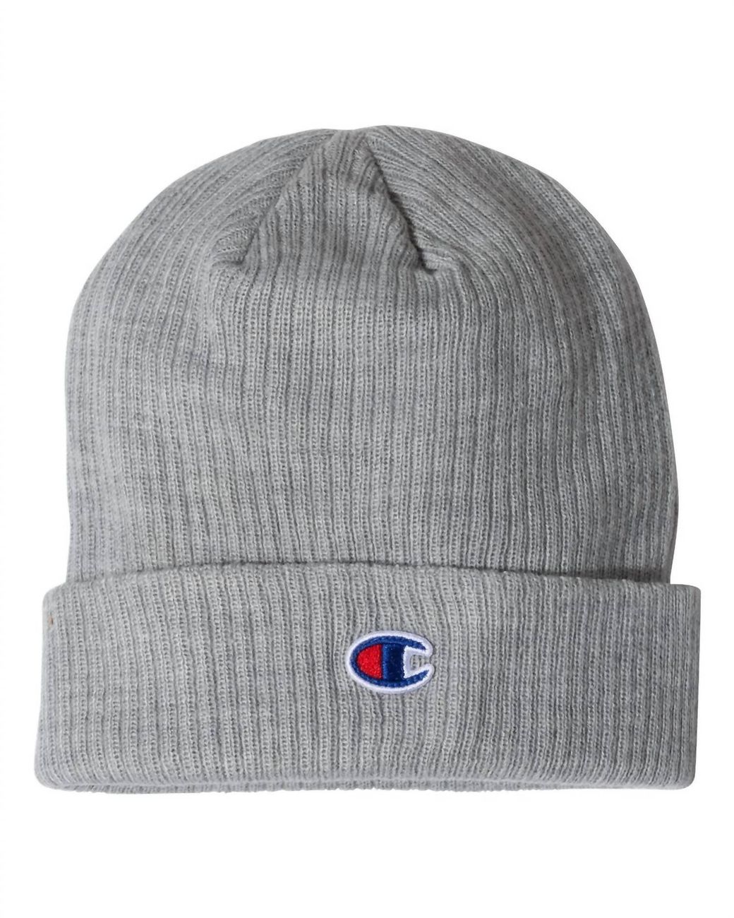 Champion Gray Ribbed Cuffed Beanie