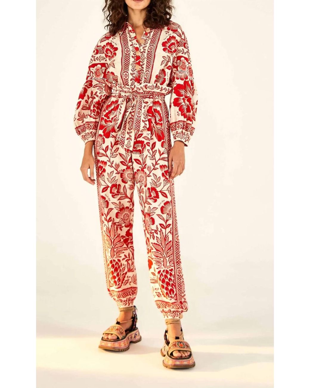 FARM Rio Jumpsuit in Red | Lyst