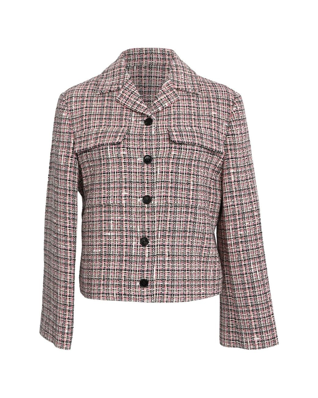 Theory Brown Cropped Tweed Jacket