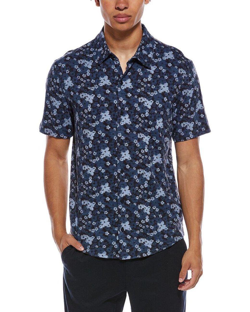 Vince Blue Button Front Shirt for men