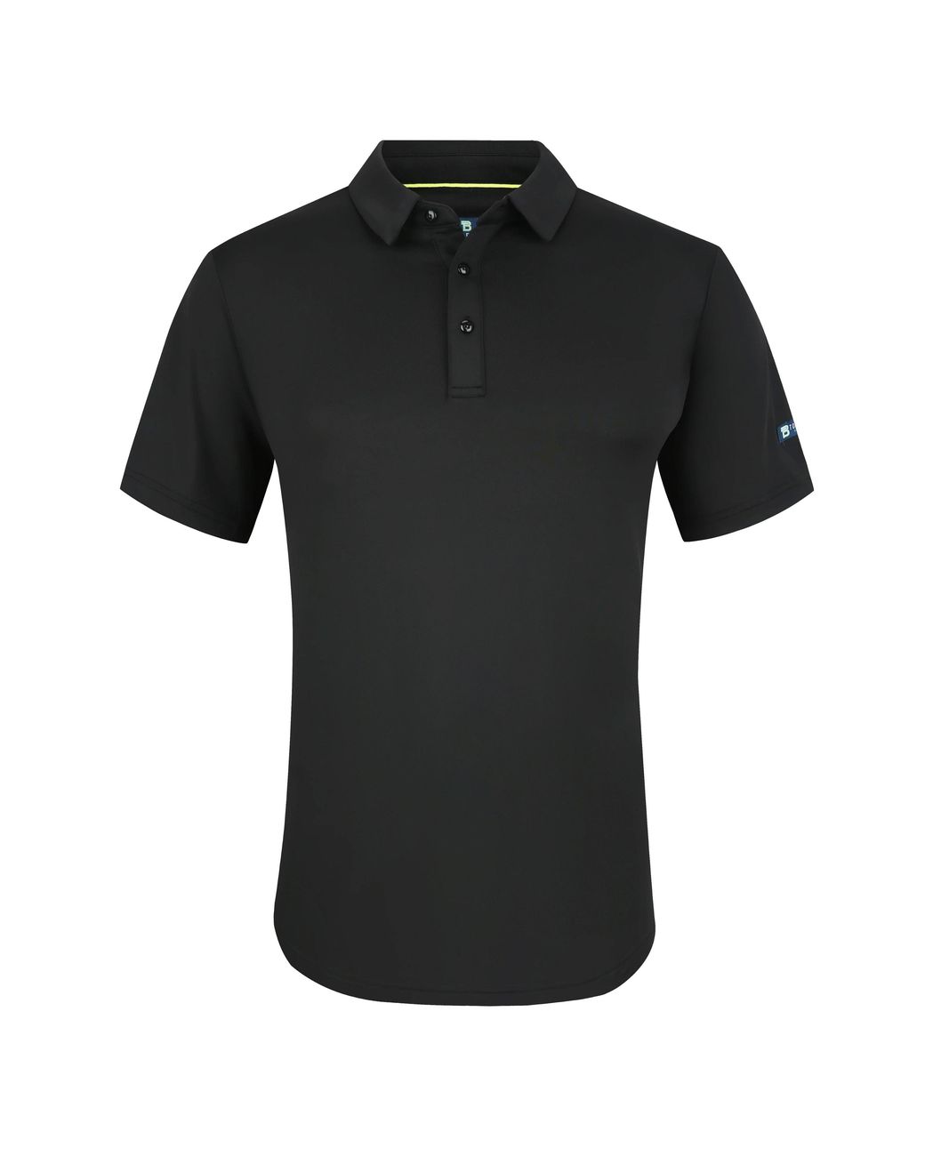 Tom Baine Black Performance Solid Four-Way Stretch Golf Polo for men
