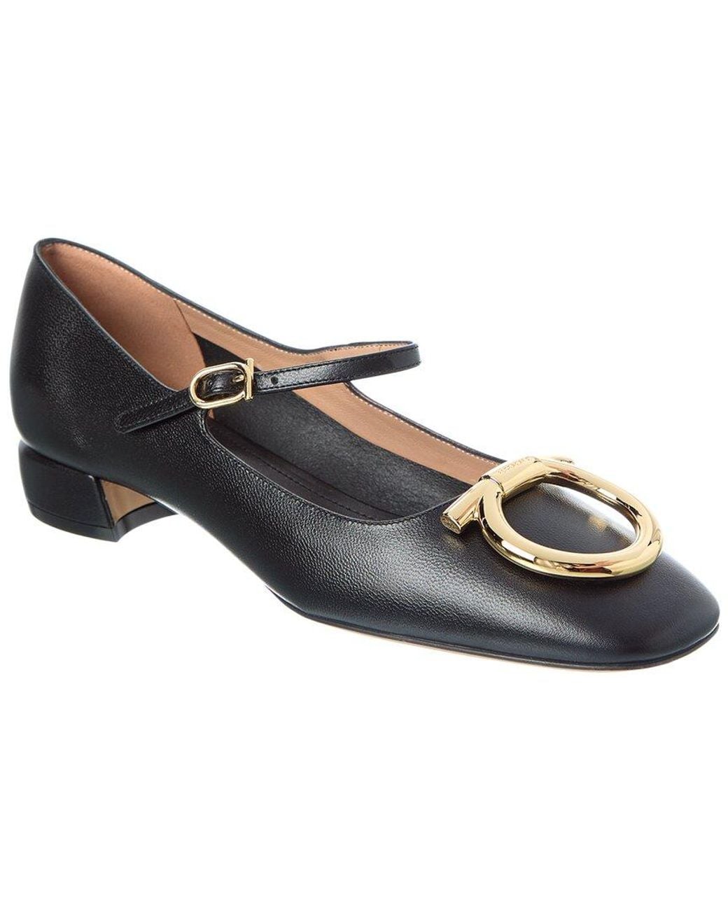 Ferragamo Black Marry Leather Pump